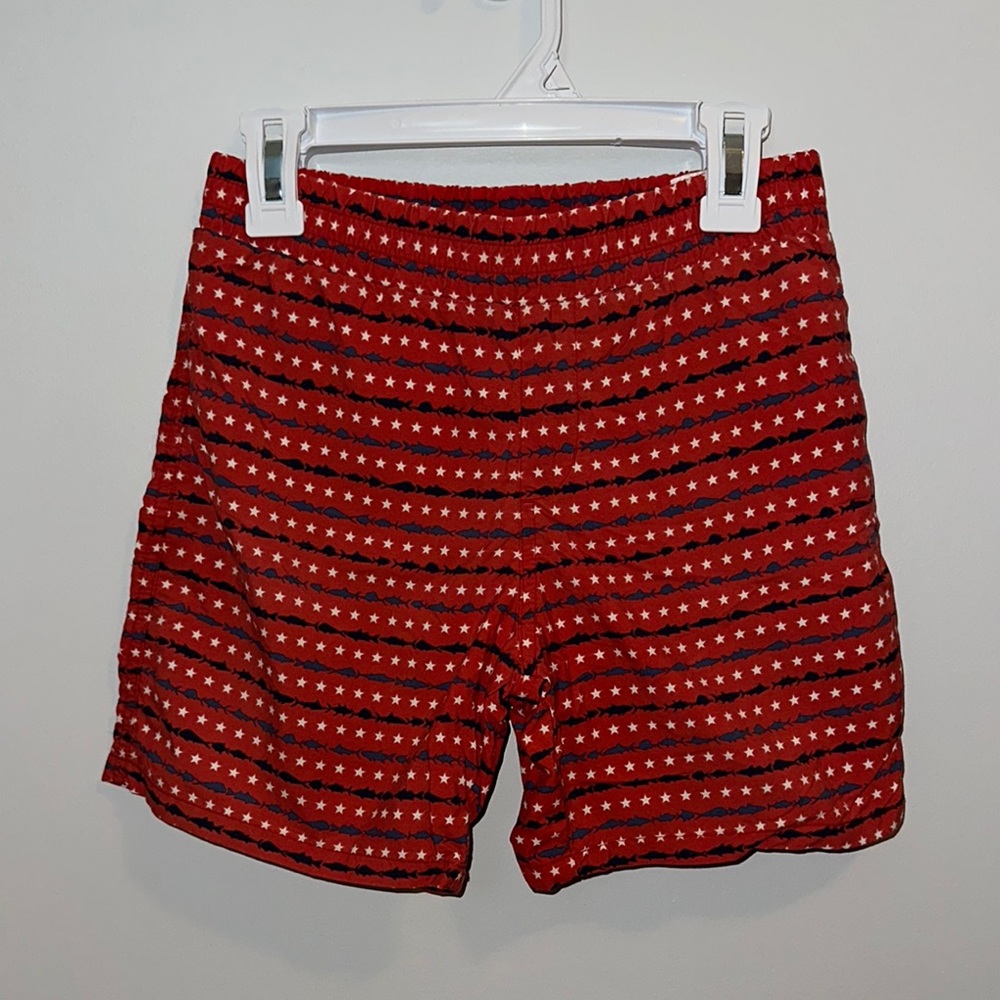 Columbia Red, White & Navy Swim Trunks.  Boy Small 8.